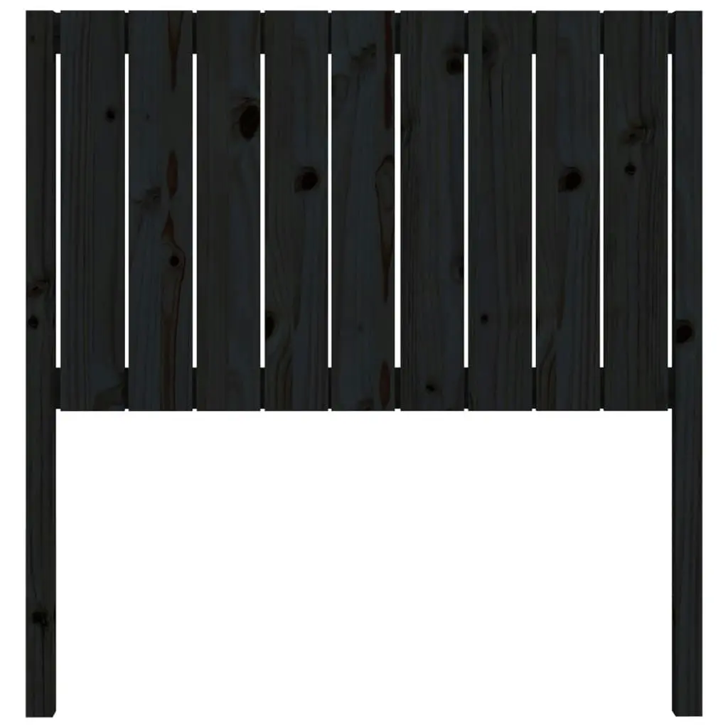 Bed Headboard Black 95.5 cm Solid Wood Pine 818854