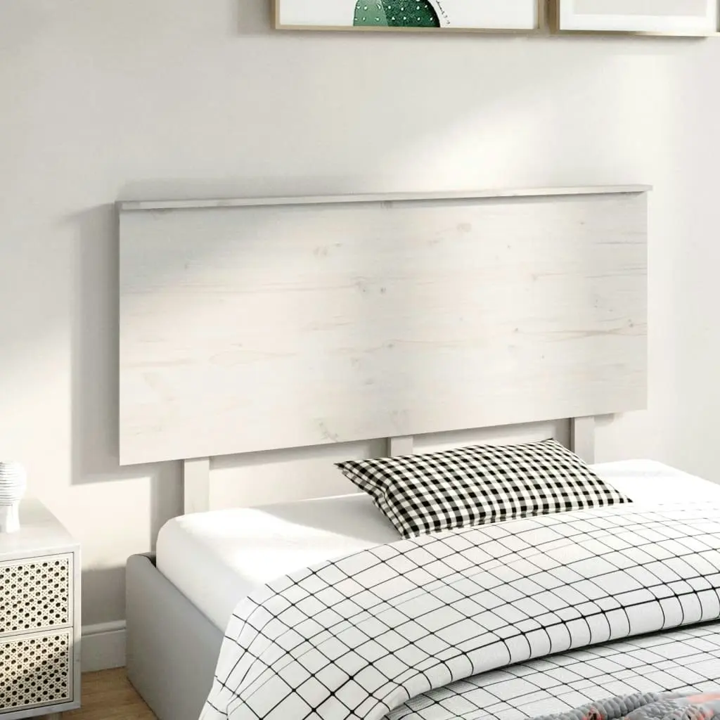 Bed Headboard White 139 cm Solid Wood Pine 819166