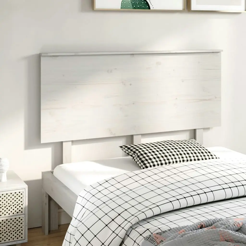 Bed Headboard White 139 cm Solid Wood Pine 819166