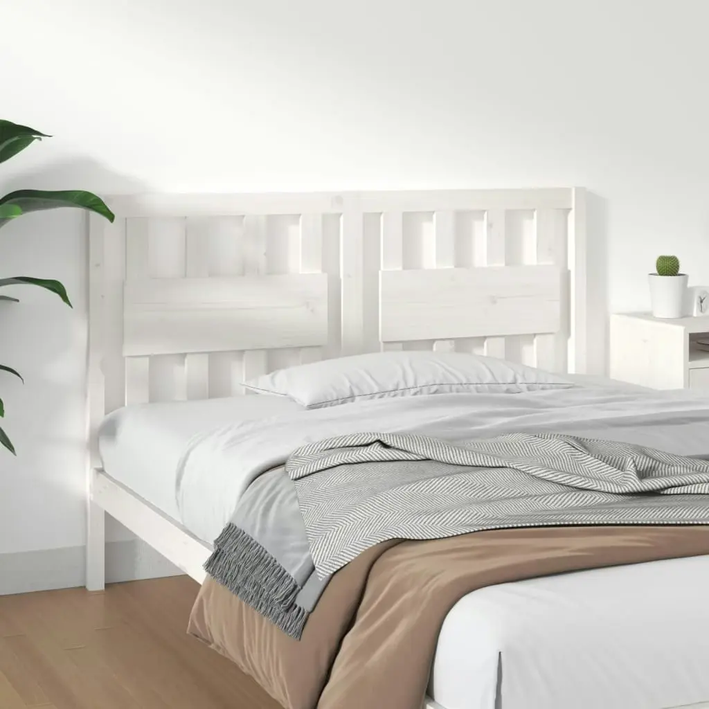 Bed Headboard White 140.5 cm Solid Wood Pine 818566