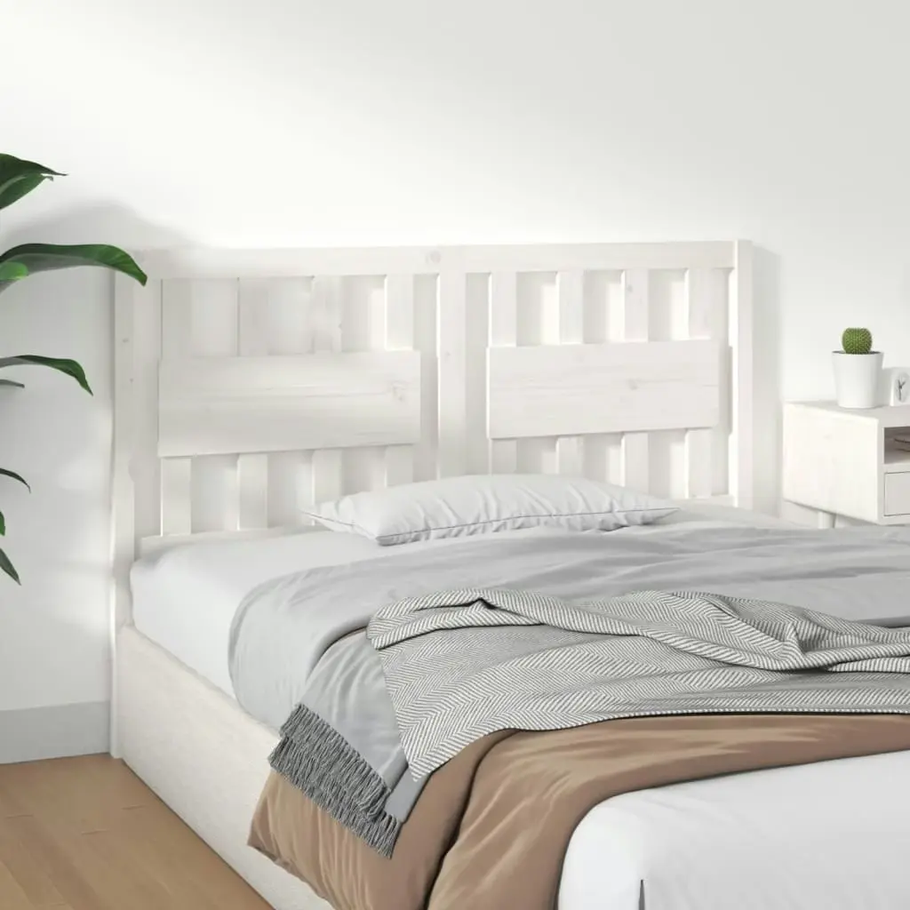 Bed Headboard White 140.5 cm Solid Wood Pine 818566