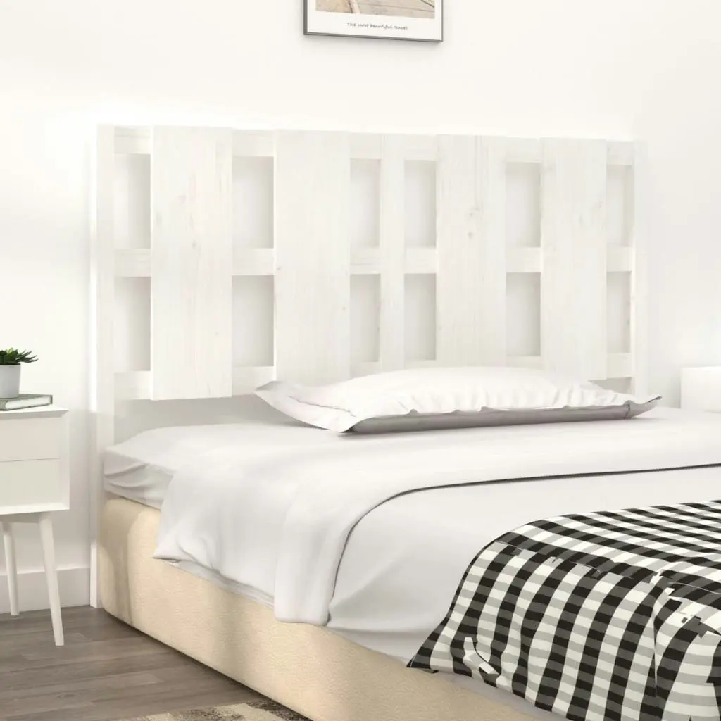 Bed Headboard White 140.5 cm Solid Wood Pine 817986