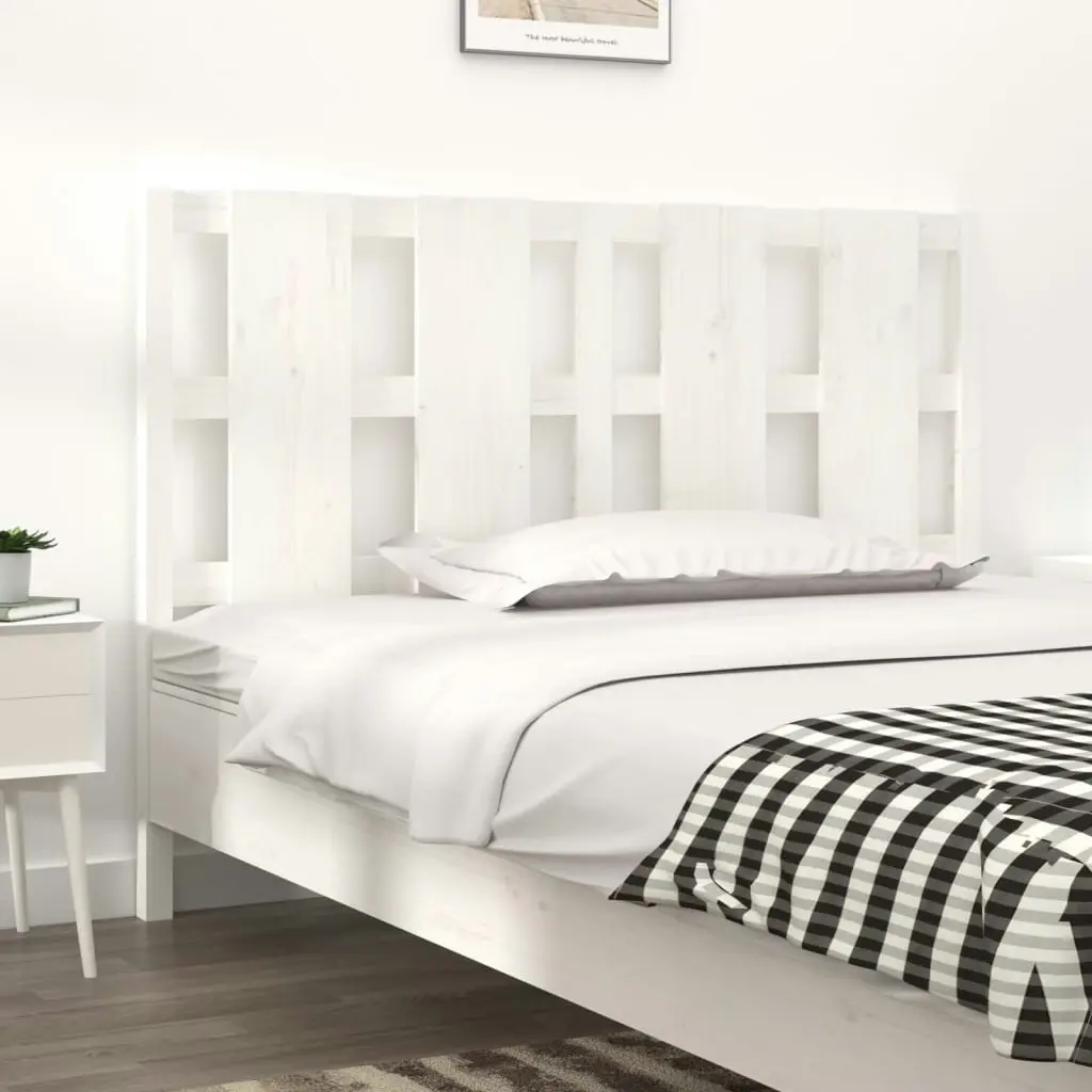 Bed Headboard White 140.5 cm Solid Wood Pine 817986