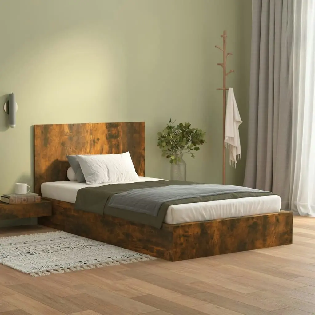 Bed Headboard Smoked Oak 120x1.5x80 cm Engineered Wood 816970