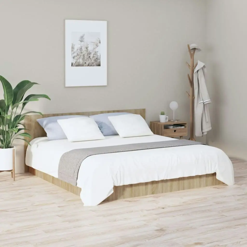 Bed Headboard Sonoma Oak 200x1.5x80 cm Engineered Wood 811046