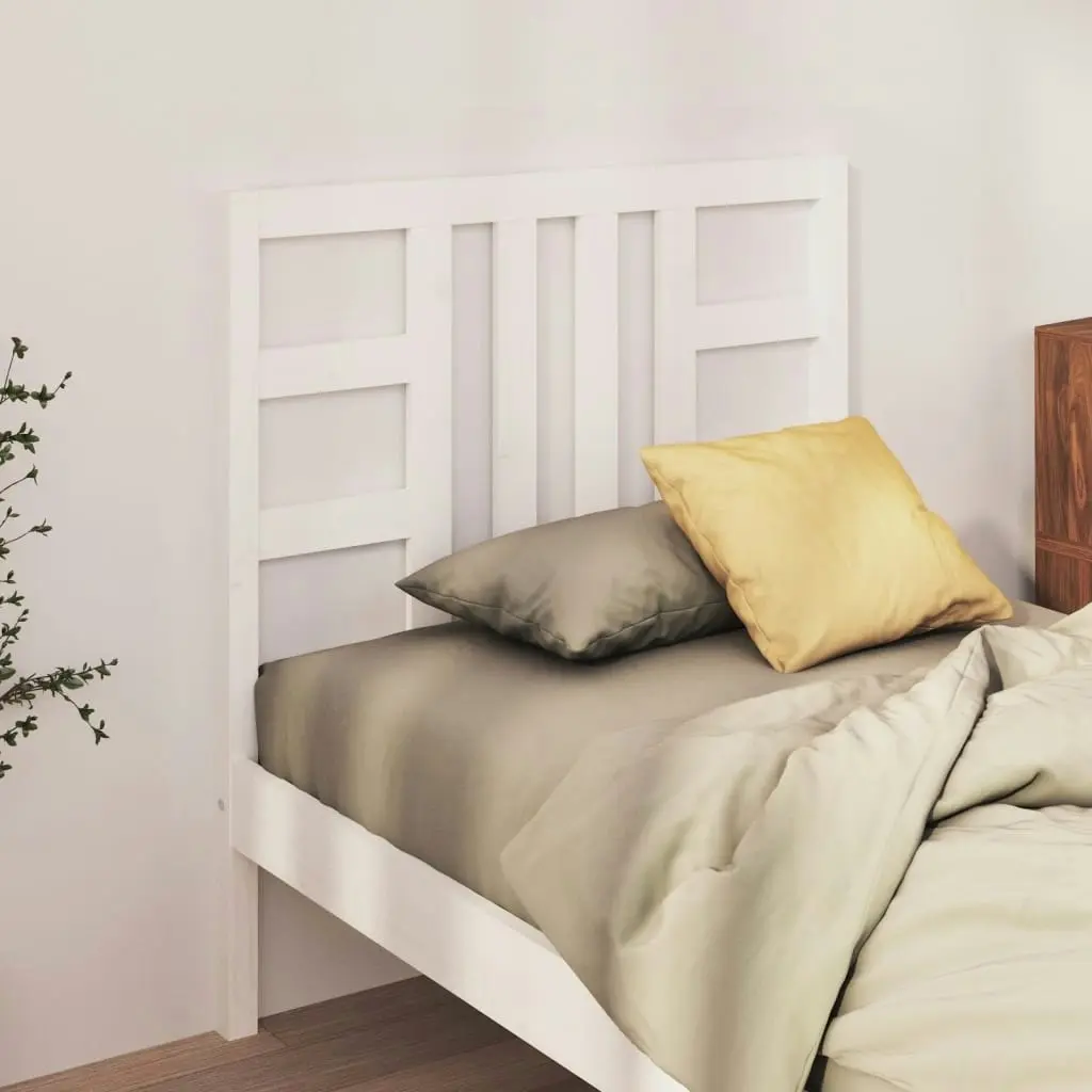 Bed Headboard White 96 cm Solid Wood Pine 817821