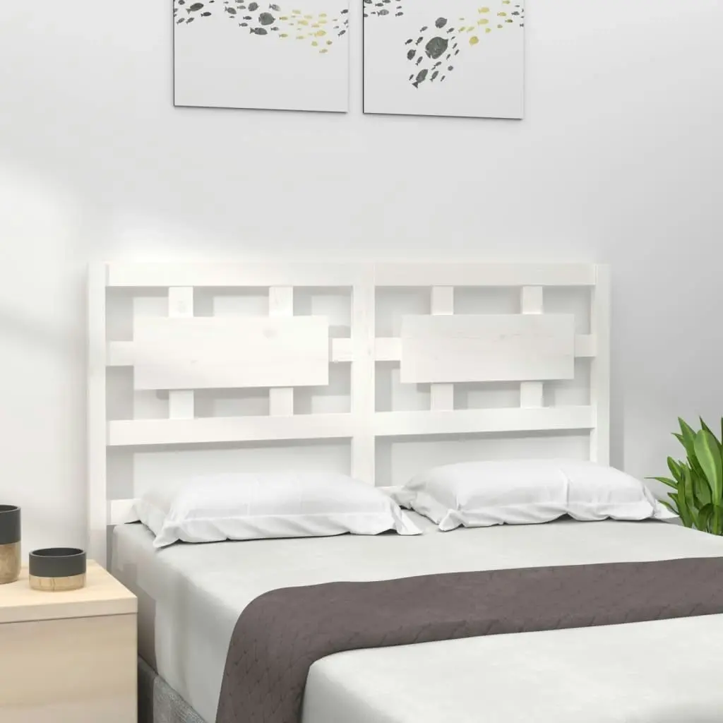 Bed Headboard White 140.5 cm Solid Wood Pine 818036