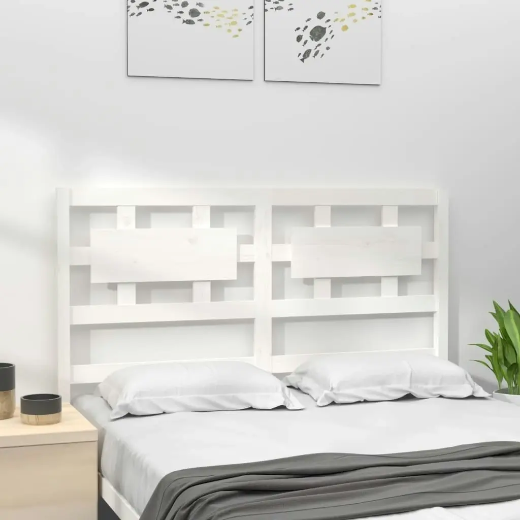 Bed Headboard White 140.5 cm Solid Wood Pine 818036