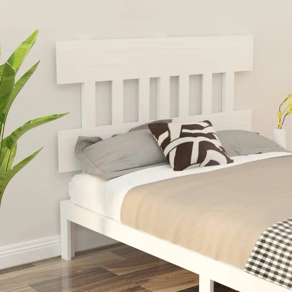 Bed Headboard White 138.5 cm Solid Wood Pine 819116