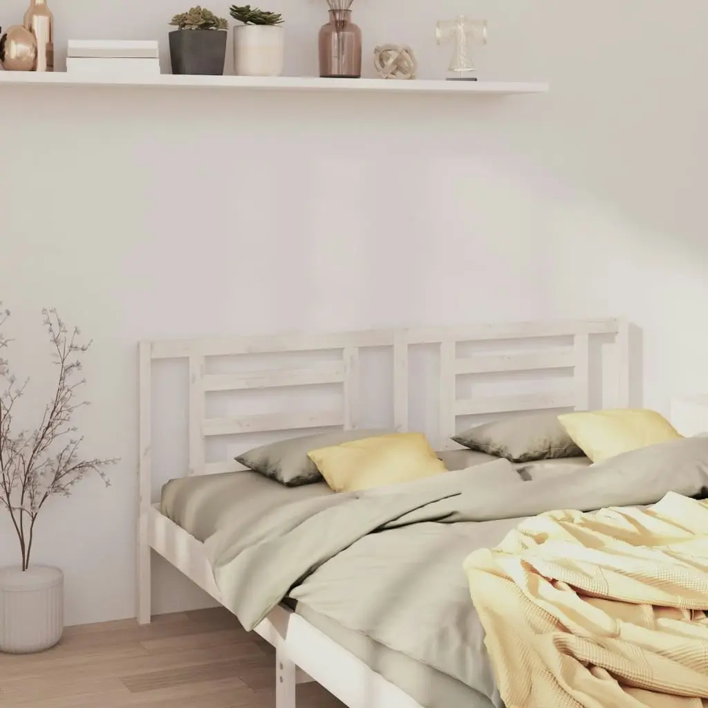 Bed Headboard White 156x4x100 cm Solid Wood Pine 818826