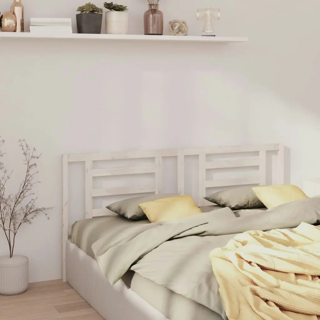 Bed Headboard White 156 cm Solid Wood Pine 818826