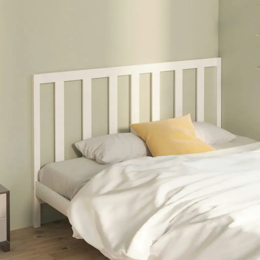 Bed Headboard White 141 cm Solid Wood Pine 817686