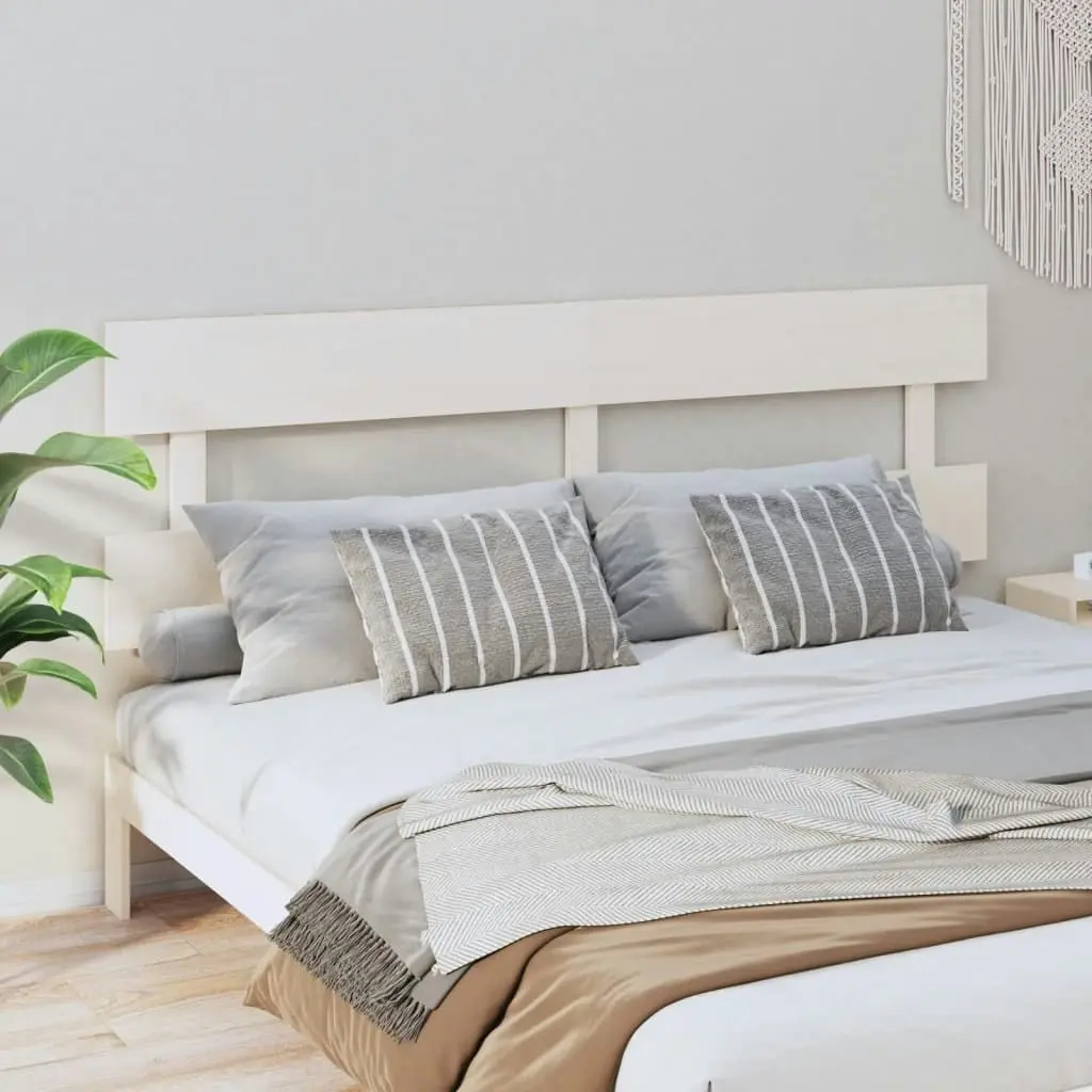 Bed Headboard White 184 cm Solid Wood Pine 819086