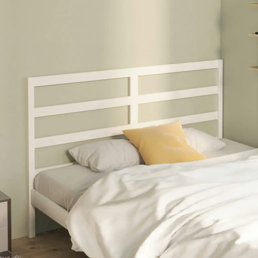 Bed Headboard White 141 cm Solid Wood Pine 817636