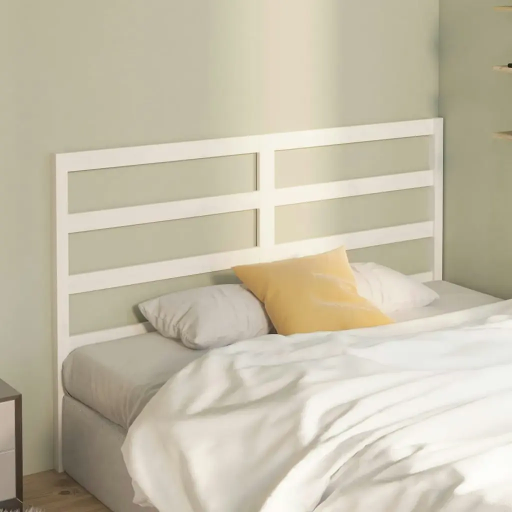 Bed Headboard White 141 cm Solid Wood Pine 817636