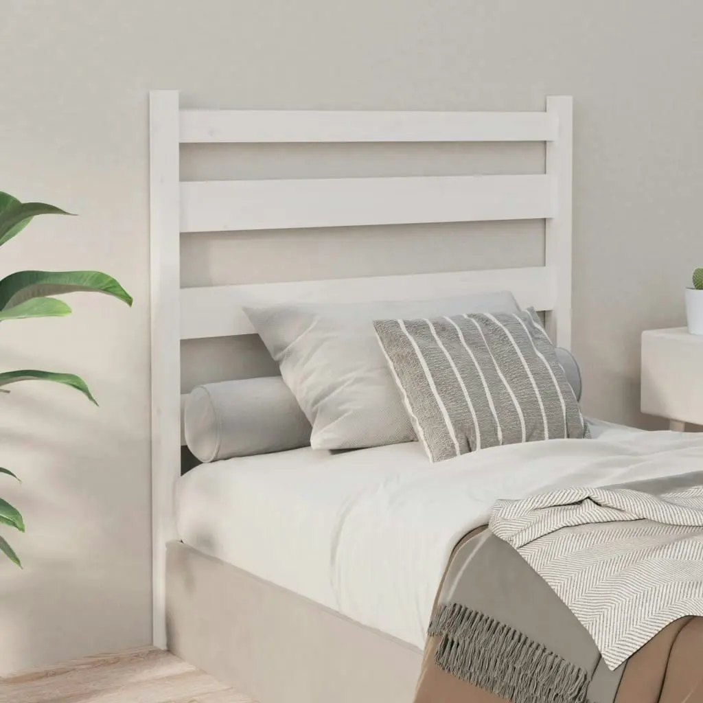 Bed Headboard White 96x4x100 cm Solid Wood Pine 818401