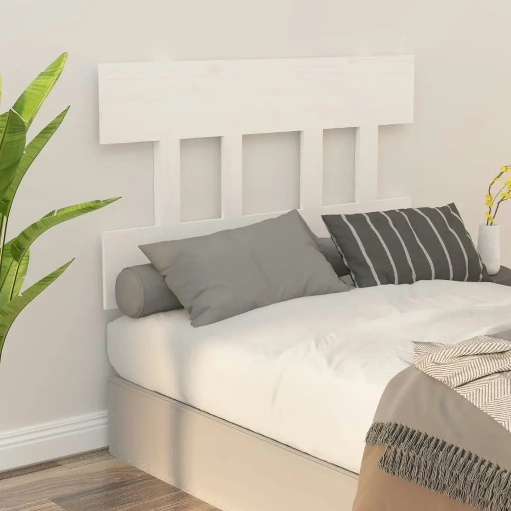 Bed Headboard White 93.5x3x81 cm Solid Wood Pine 819101