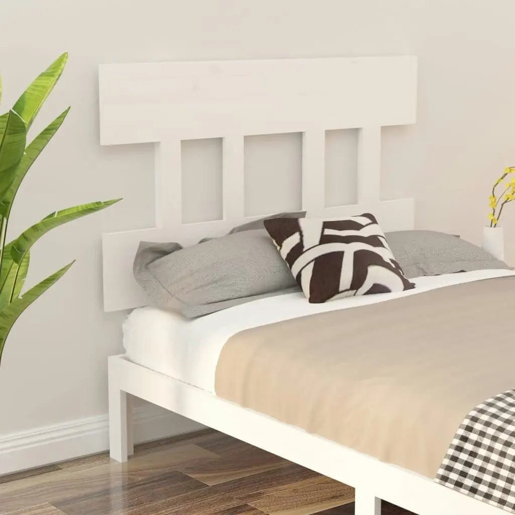 Bed Headboard White 93.5x3x81 cm Solid Wood Pine 819101