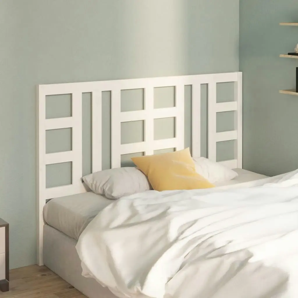 Bed Headboard White 141 cm Solid Wood Pine 817836