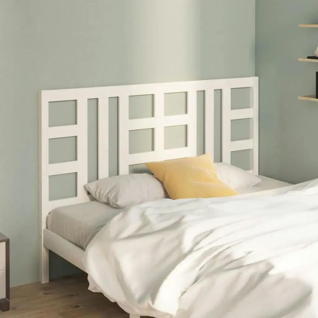 Bed Headboard White 141 cm Solid Wood Pine 817836