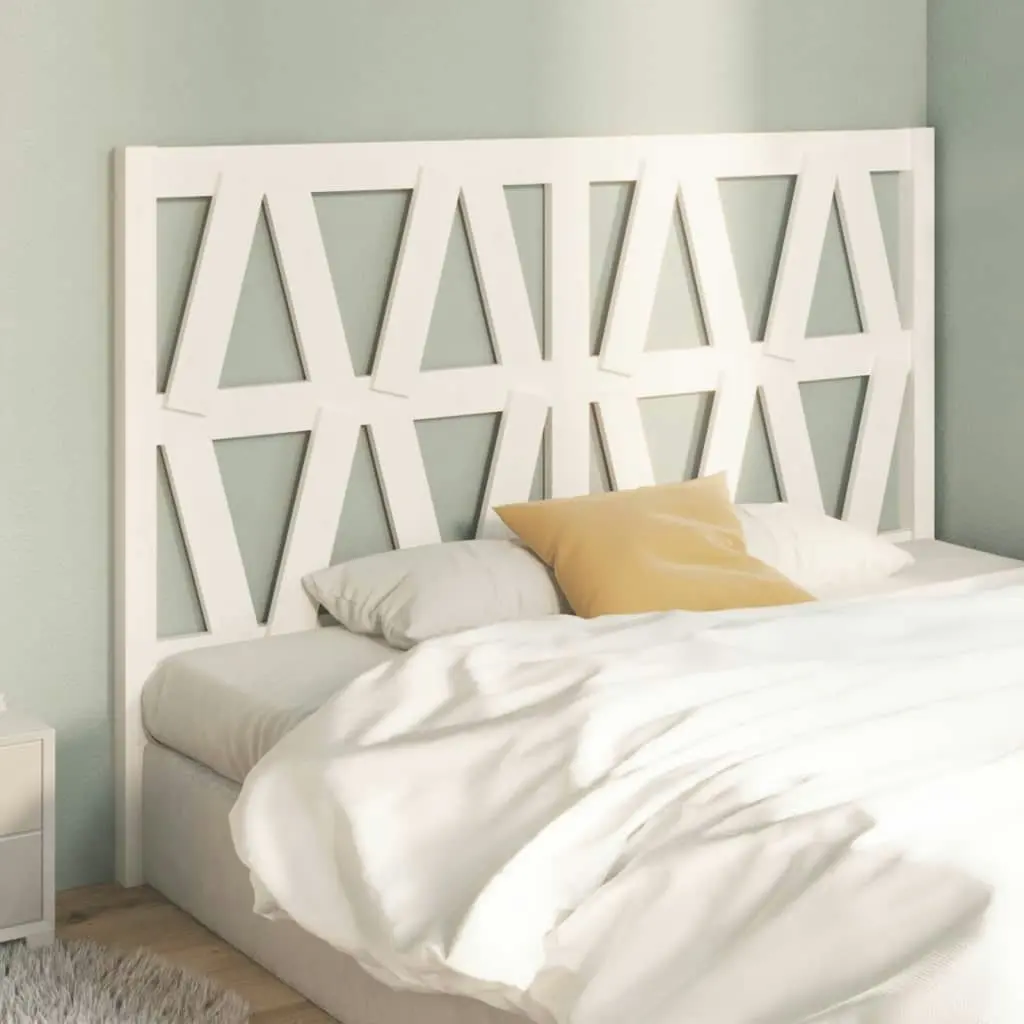 Bed Headboard White 141 cm Solid Wood Pine 818616