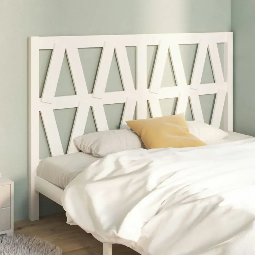 Bed Headboard White 141 cm Solid Wood Pine 818616