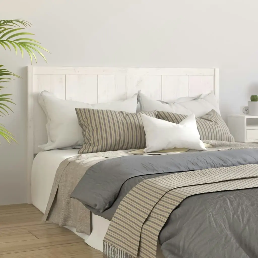 Bed Headboard White 185.5 cm Solid Pine Wood 818106