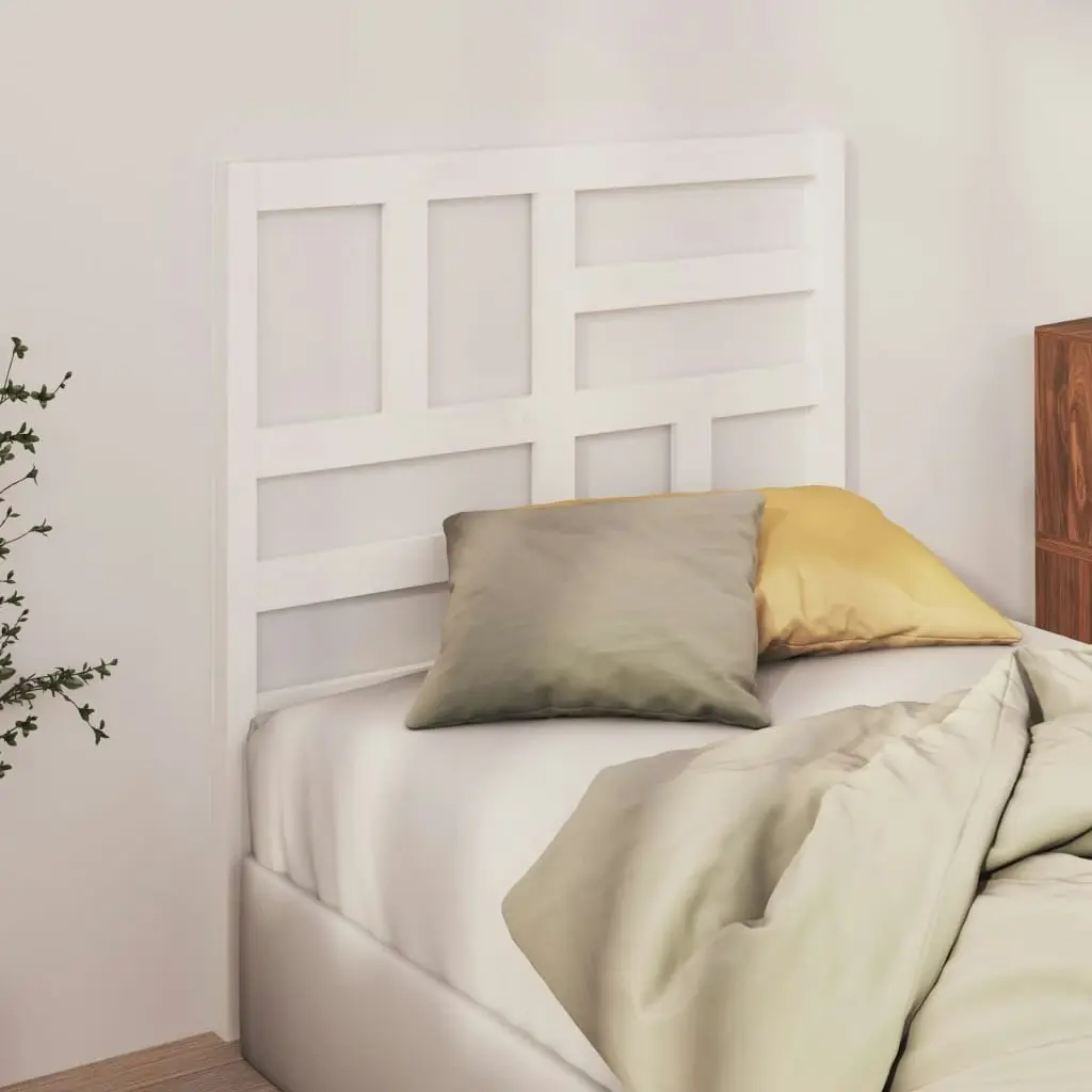 Bed Headboard White 96 cm Solid Wood Pine 818171