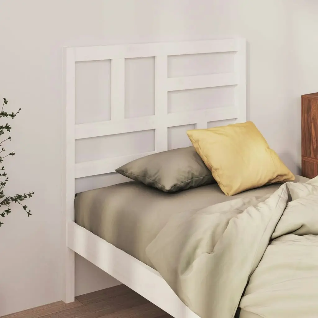 Bed Headboard White 96 cm Solid Wood Pine 818171