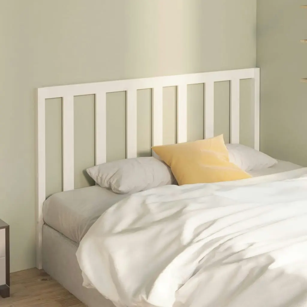 Bed Headboard White 156x4x100 cm Solid Wood Pine 817696