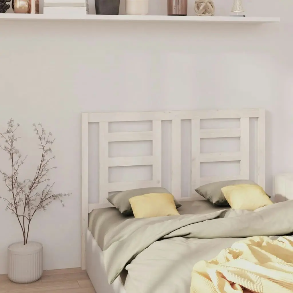 Bed Headboard White 141 cm Solid Wood Pine 818816