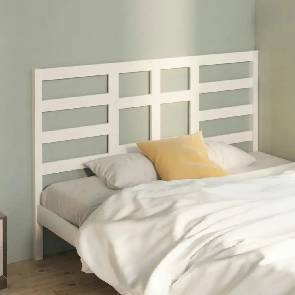 Bed Headboard White 141 cm Solid Wood Pine 818136