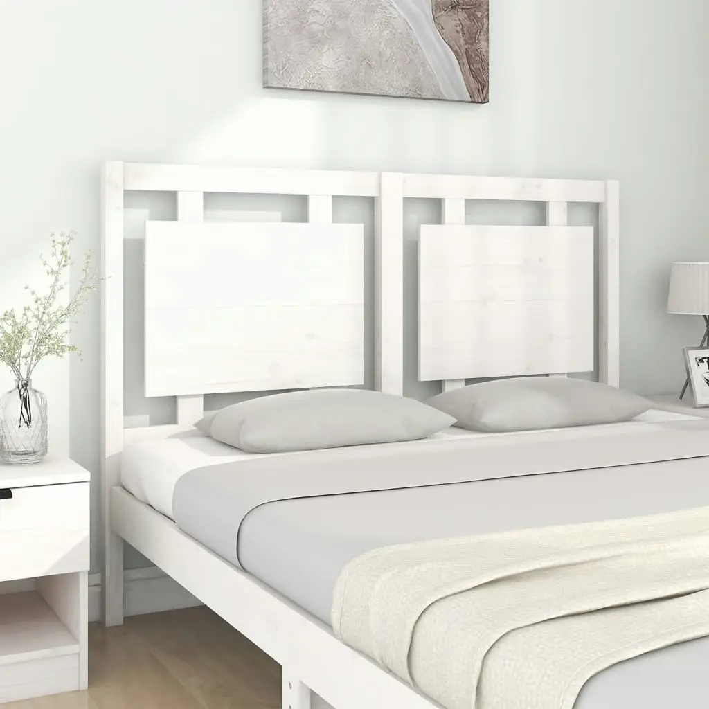 Bed Headboard White 140.5 cm Solid Wood Pine 817936