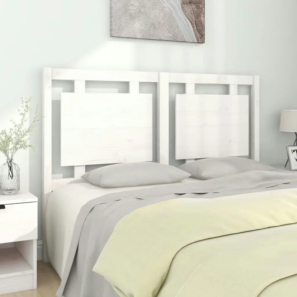 Bed Headboard White 140.5 cm Solid Wood Pine 817936