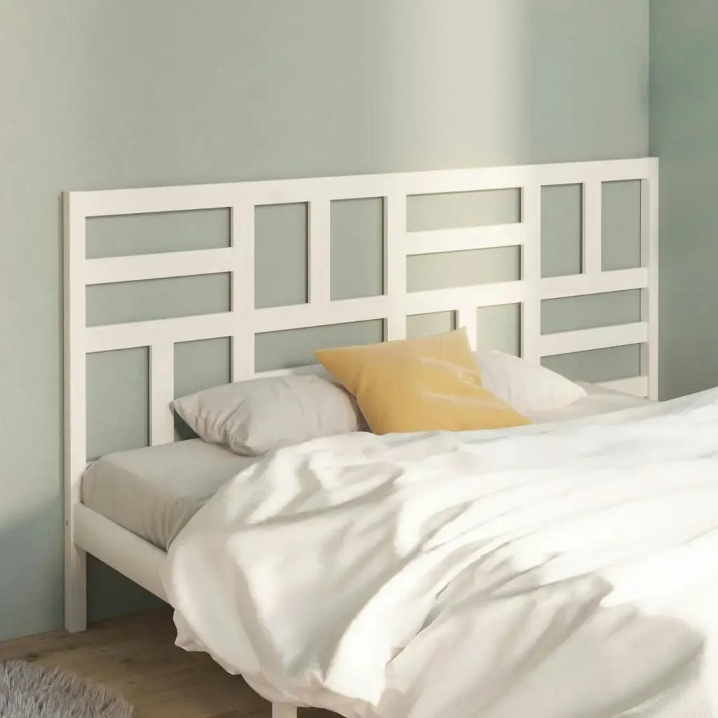 Bed Headboard White 186x4x104 cm Solid Wood Pine 818206