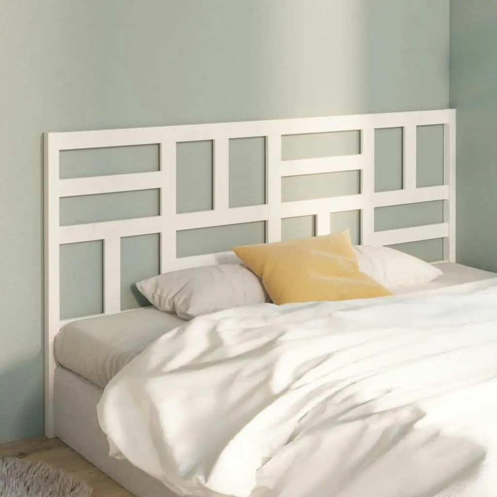 Bed Headboard White 186x4x104 cm Solid Wood Pine 818206