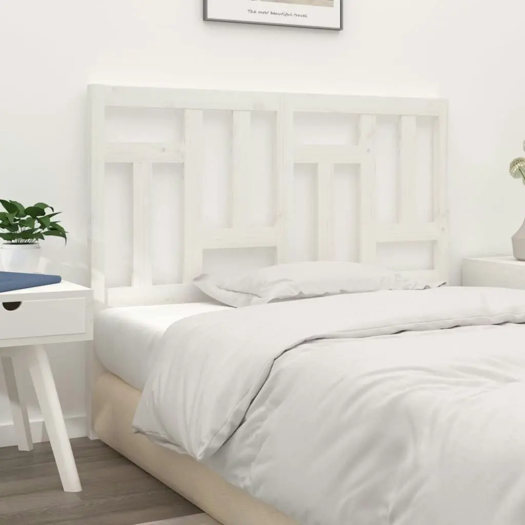 Bed Headboard White 140.5 cm Solid Wood Pine 818966