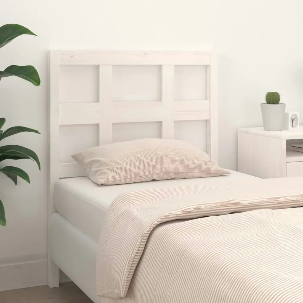 Bed Headboard White 95.5 cm Solid Wood Pine 818901