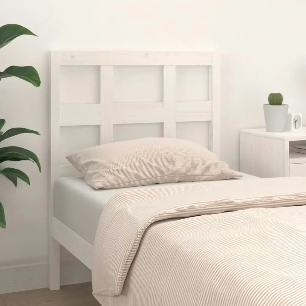 Bed Headboard White 95.5 cm Solid Wood Pine 818901