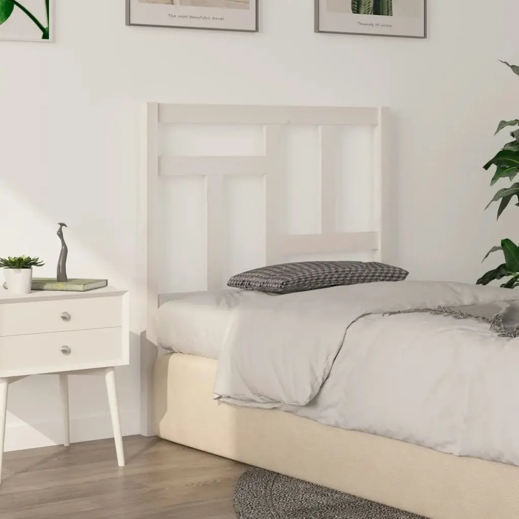 Bed Headboard White 95.5x4x100 cm Solid Wood Pine 818951