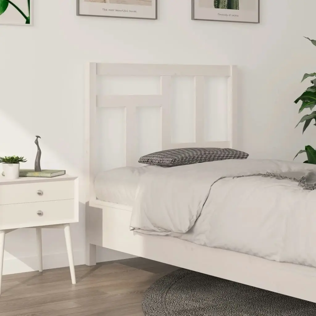 Bed Headboard White 95.5x4x100 cm Solid Wood Pine 818951