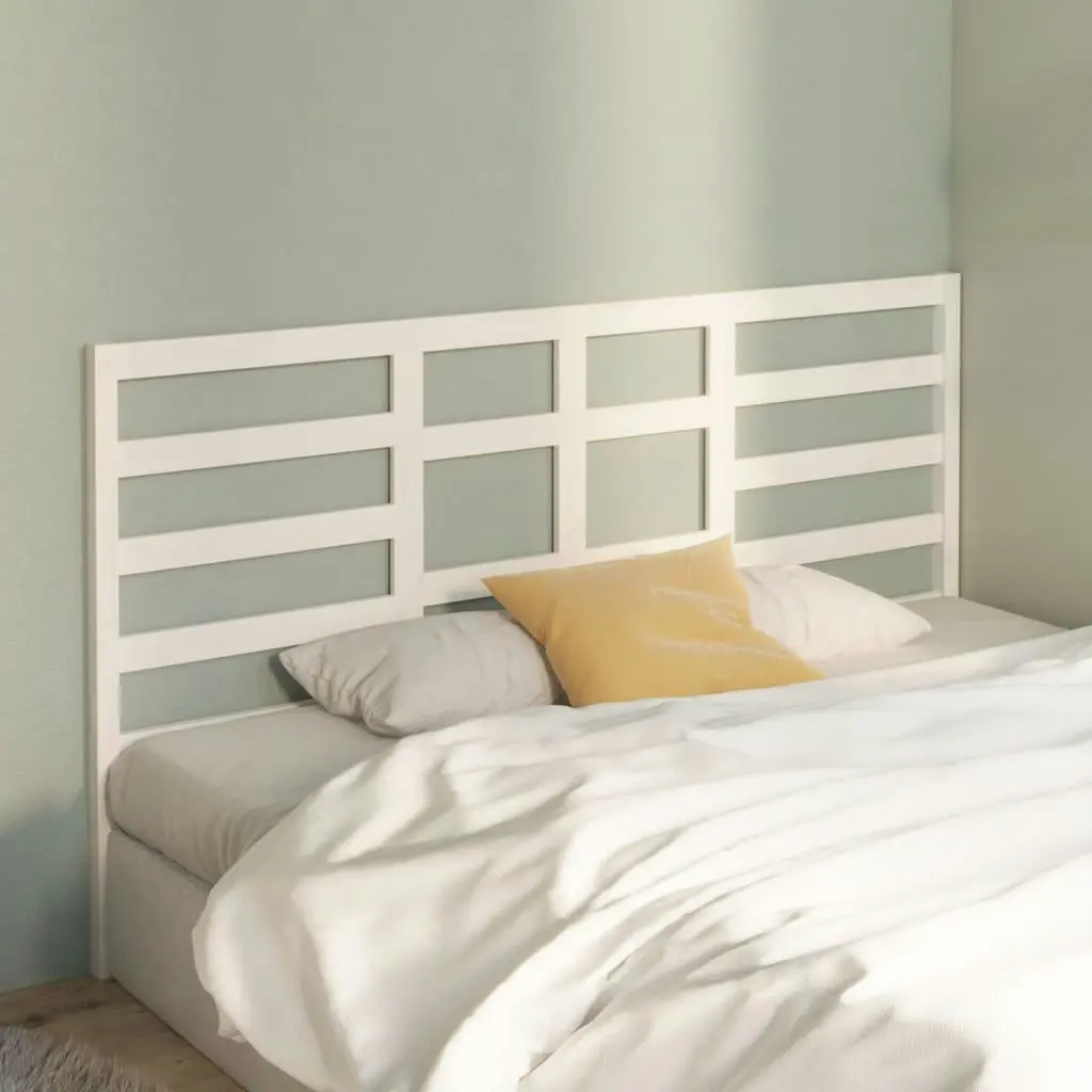 Bed Headboard White 186x4x104 cm Solid Wood Pine 818156