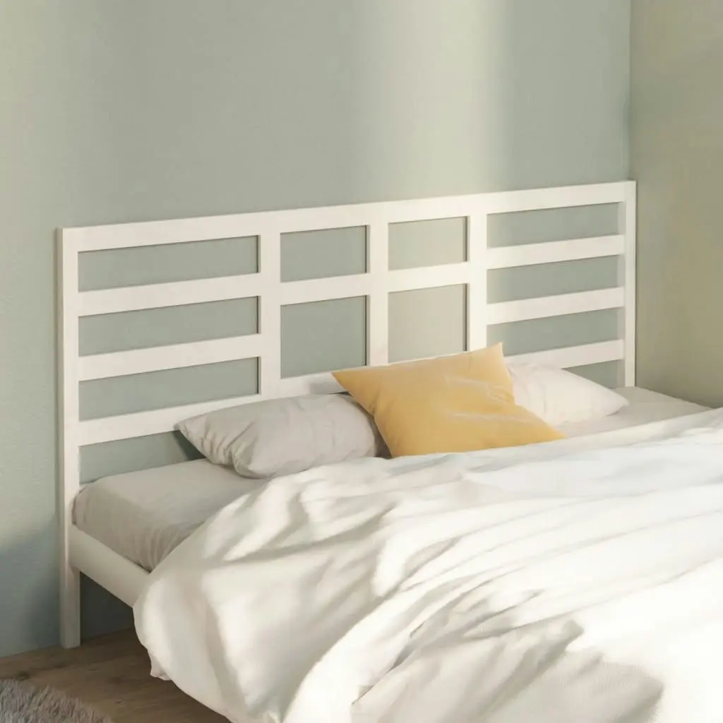 Bed Headboard White 186x4x104 cm Solid Wood Pine 818156