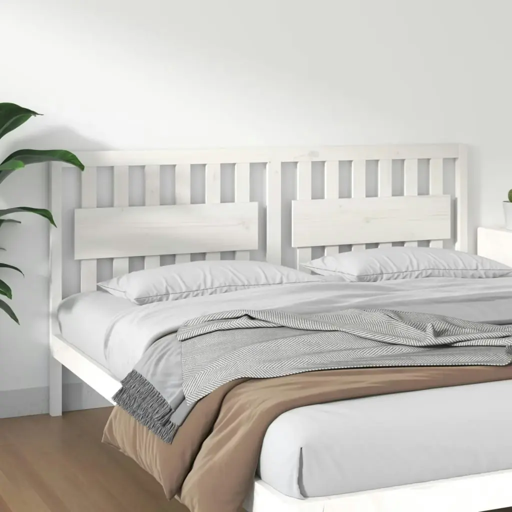 Bed Headboard White 185.5 cm Solid Wood Pine 818586