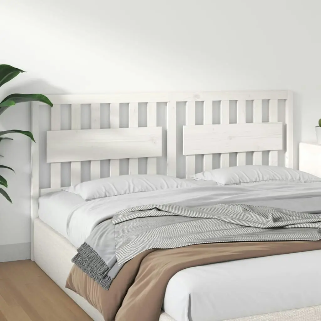 Bed Headboard White 185.5 cm Solid Wood Pine 818586