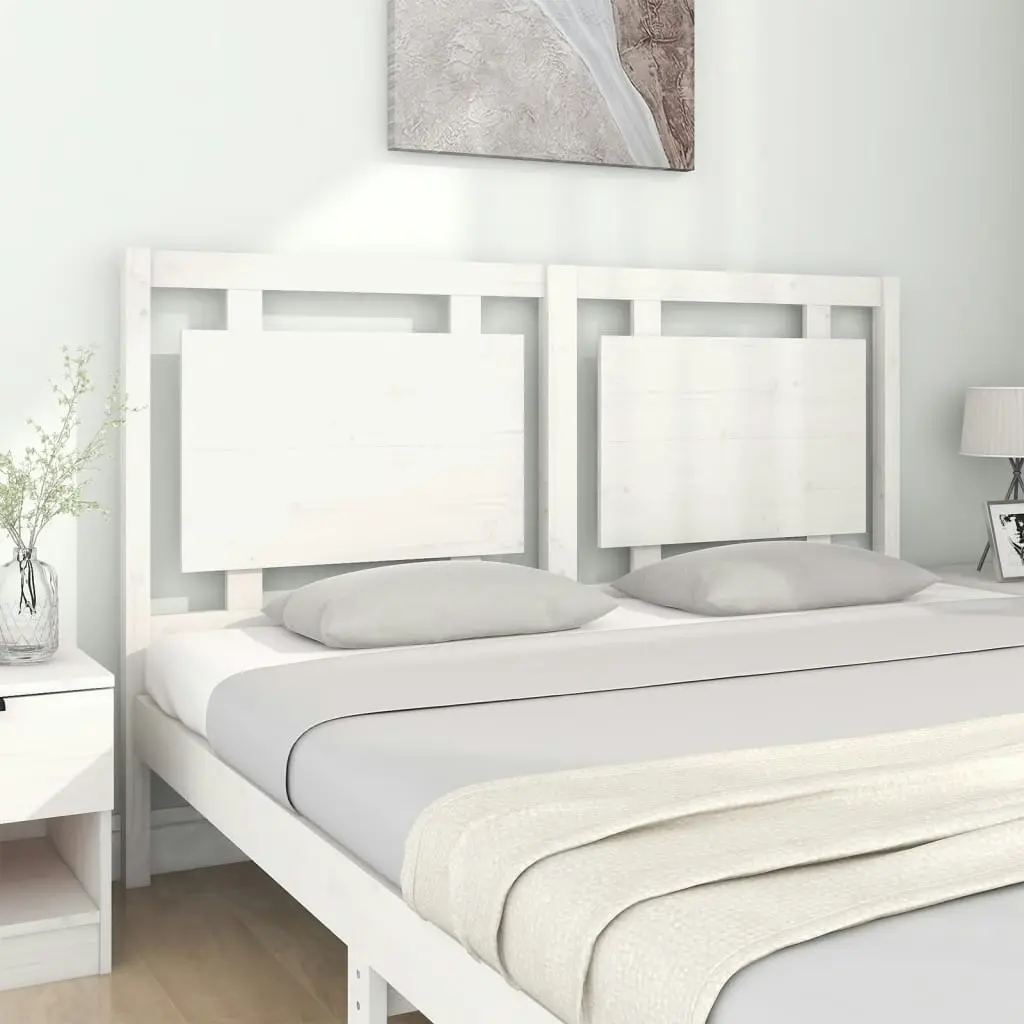 Bed Headboard White 155.5 cm Solid Wood Pine 817946