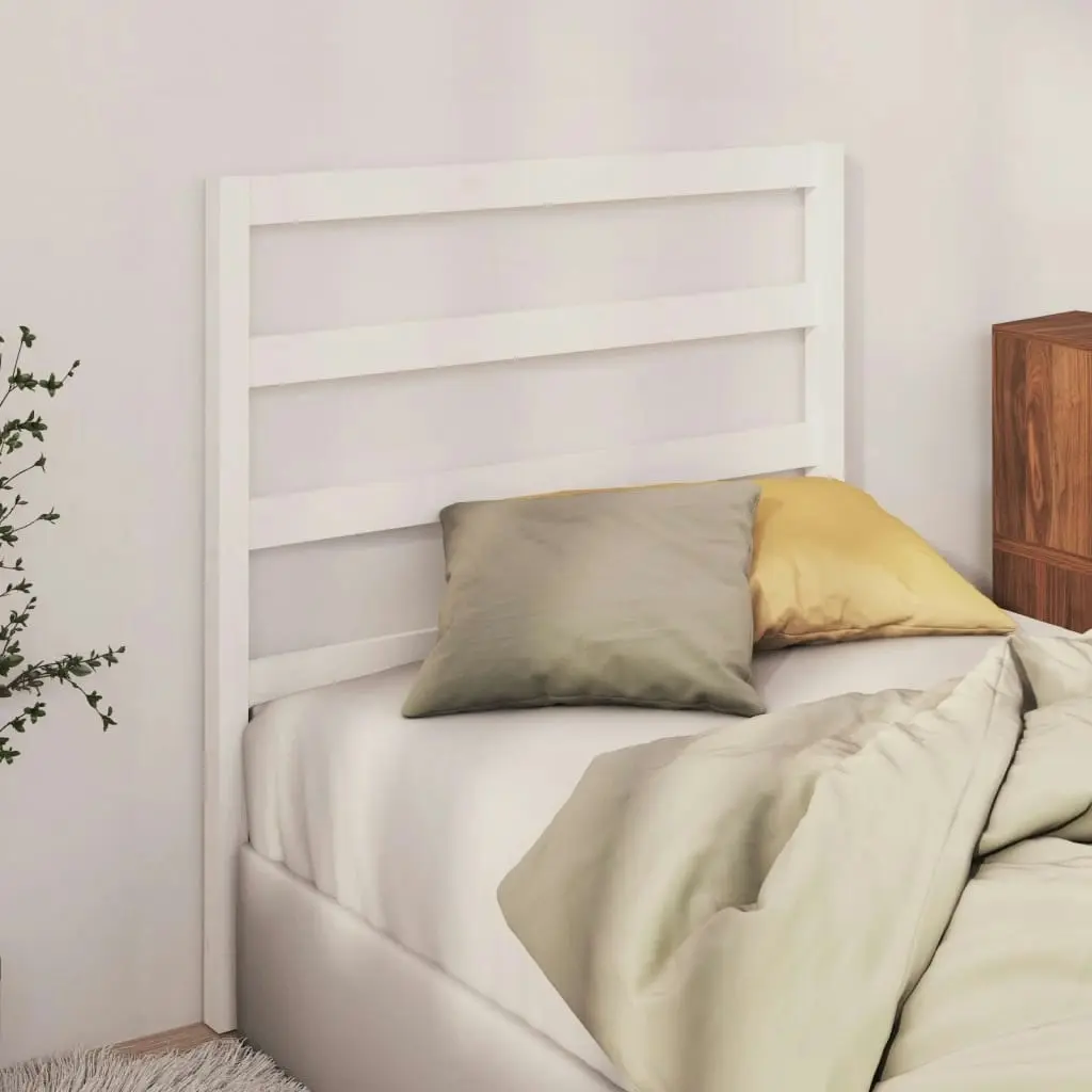 Bed Headboard White 96 cm Solid Wood Pine 817621