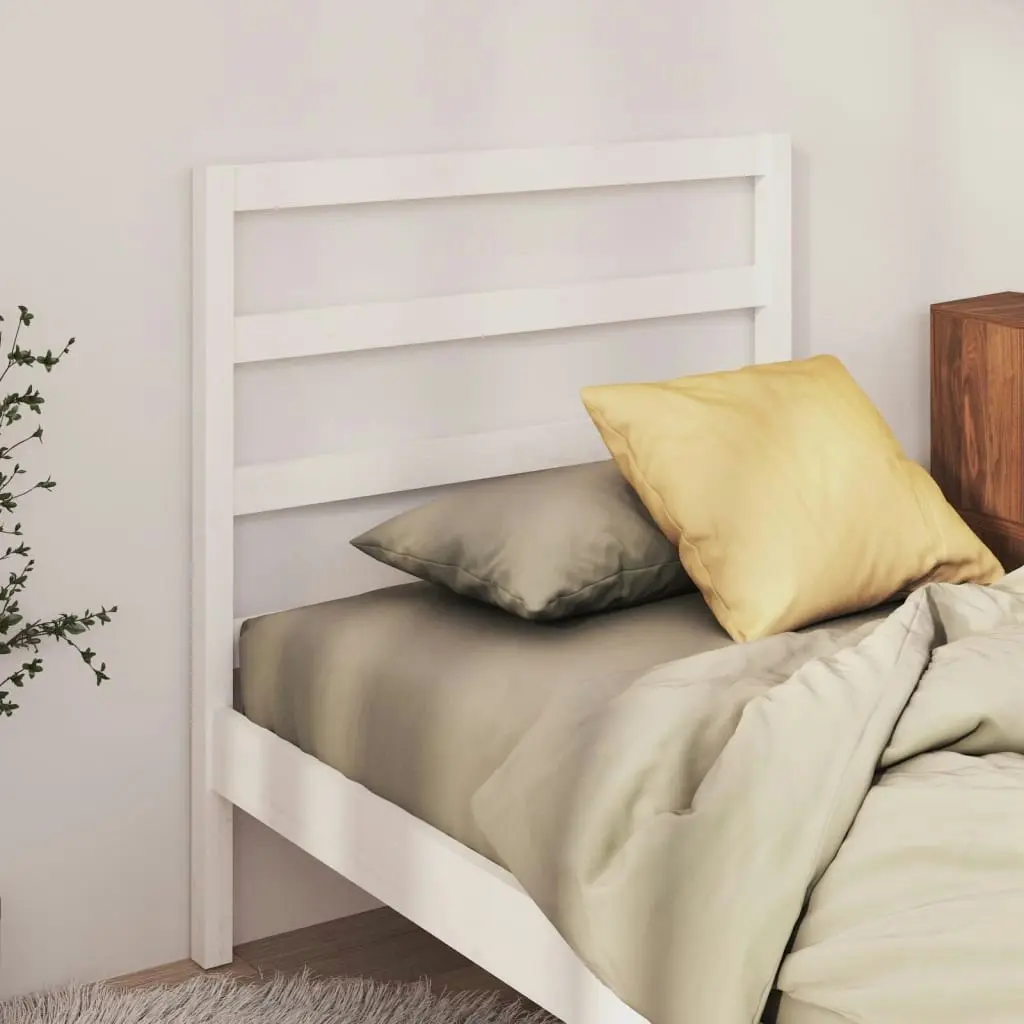 Bed Headboard White 96 cm Solid Wood Pine 817621