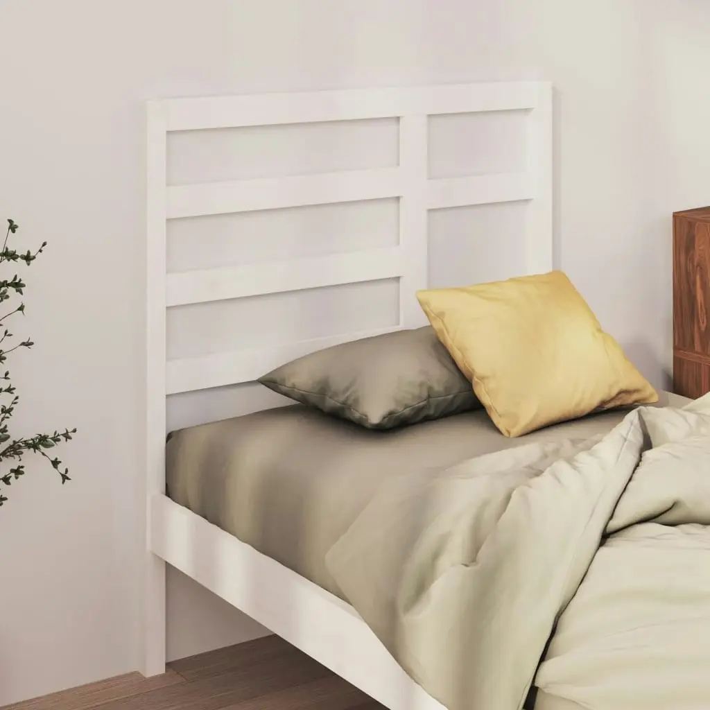 Bed Headboard White 96 cm Solid Wood Pine 818121