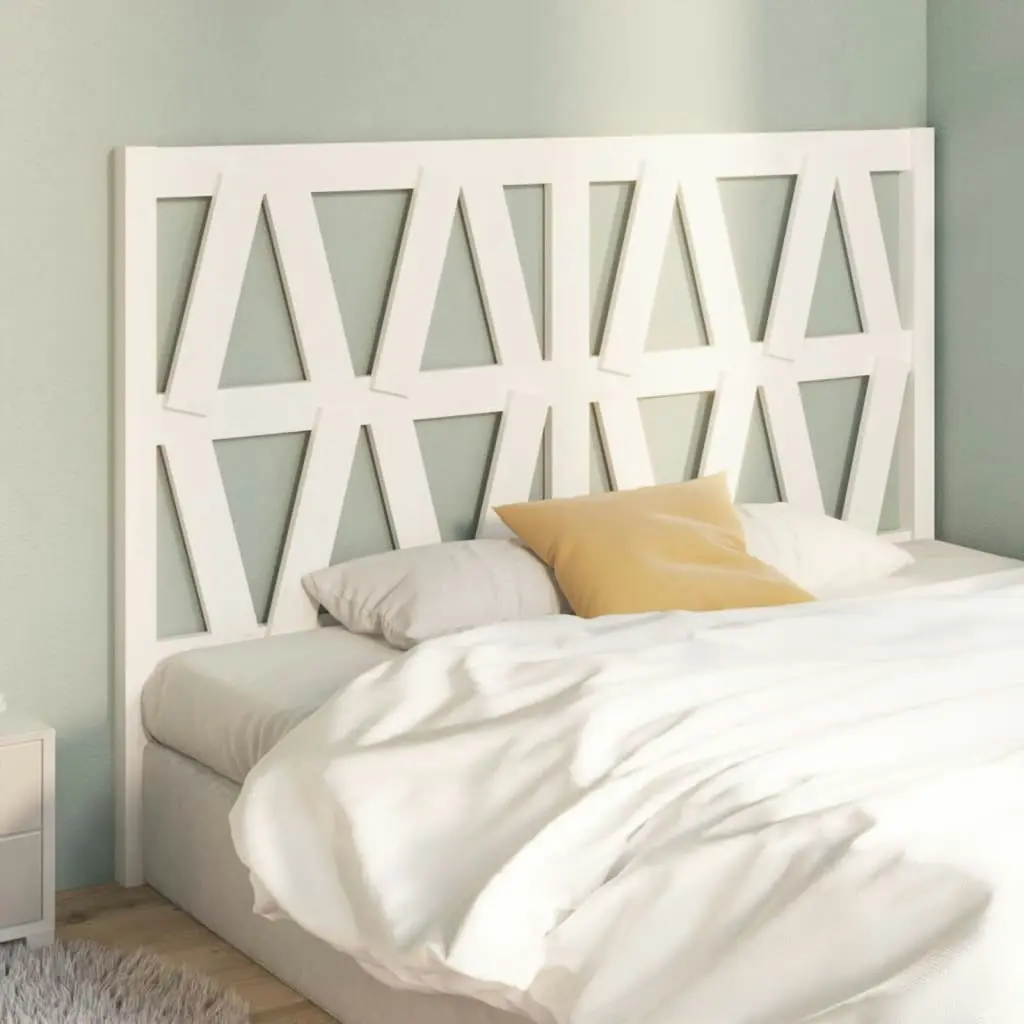 Bed Headboard White 156 cm Solid Wood Pine 818626